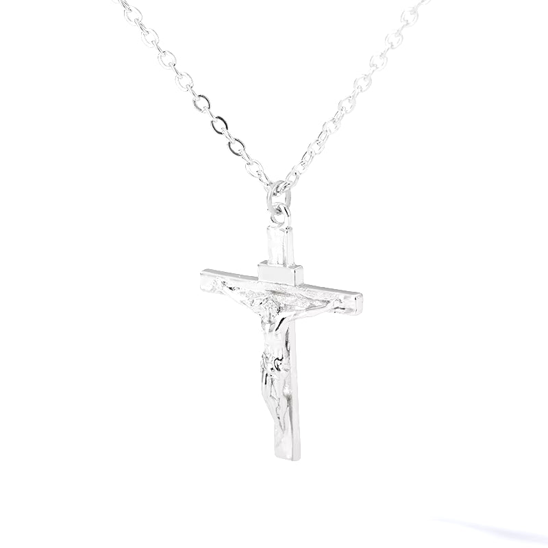 Christian Jesus Cross Necklace for Women Men Stainless Steel Chains Choker Religion Cross Pendants Jewelry Prayer Baptism Gifts