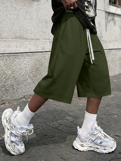 2026 Men'S Baggy Sweat Shorts Lightweight under Knee Casual Drawstring Y2K Shorts Loose Fit Gym Shorts