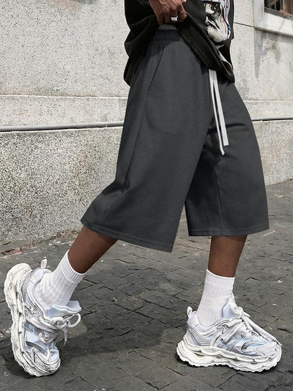 2026 Men'S Baggy Sweat Shorts Lightweight under Knee Casual Drawstring Y2K Shorts Loose Fit Gym Shorts