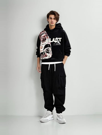 Retro Y2K Hoodie Gothic Casual Alphabet Blast Print Pattern Skull Fashion Hoodie Men Harajuku Men Clothing