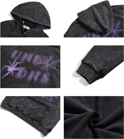 Retro Y2K Hoodie Gothic Casual Alphabet Blast Print Pattern Skull Fashion Hoodie Men Harajuku Men Clothing