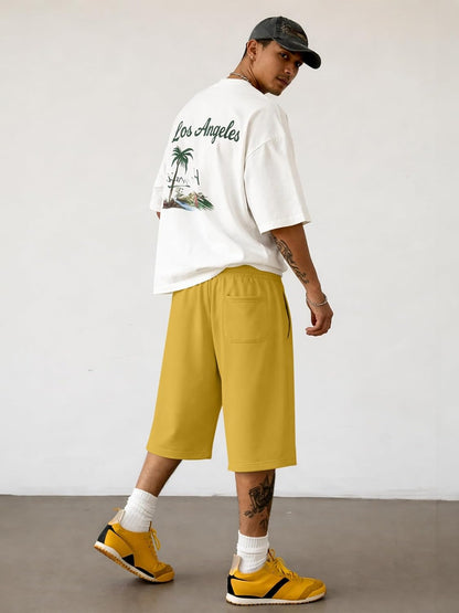 2026 Men'S Baggy Sweat Shorts Lightweight under Knee Casual Drawstring Y2K Shorts Loose Fit Gym Shorts