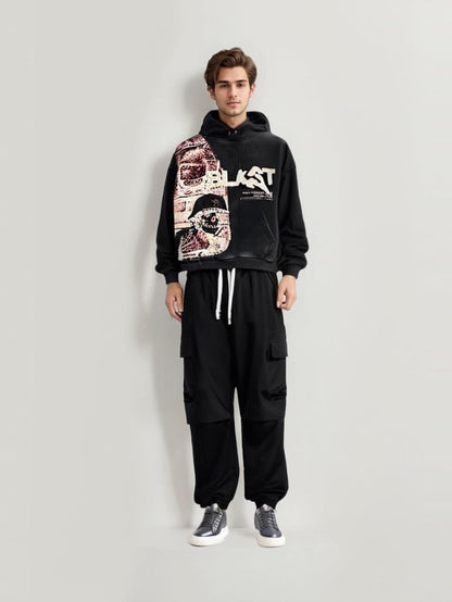 Retro Y2K Hoodie Gothic Casual Alphabet Blast Print Pattern Skull Fashion Hoodie Men Harajuku Men Clothing