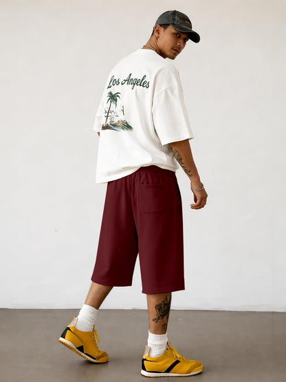 2026 Men'S Baggy Sweat Shorts Lightweight under Knee Casual Drawstring Y2K Shorts Loose Fit Gym Shorts