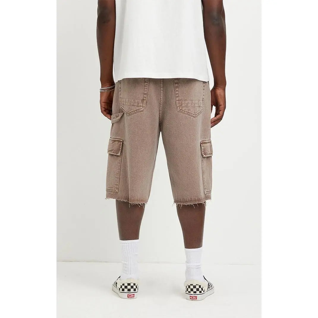 Pacsun Men'S Austin Extreme Baggy Jean Shorts Cargo Brown