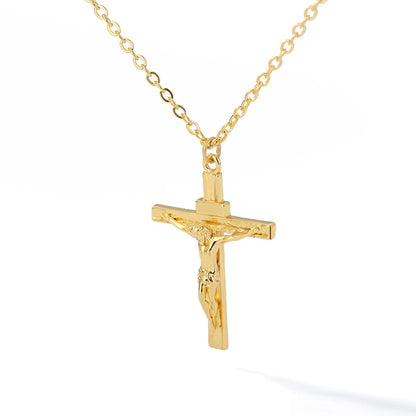 Christian Jesus Cross Necklace for Women Men Stainless Steel Chains Choker Religion Cross Pendants Jewelry Prayer Baptism Gifts