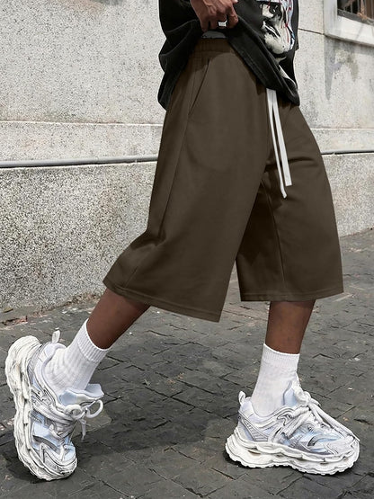 2026 Men'S Baggy Sweat Shorts Lightweight under Knee Casual Drawstring Y2K Shorts Loose Fit Gym Shorts