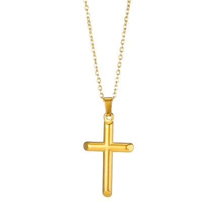 Christian Jesus Cross Necklace for Women Men Stainless Steel Chains Choker Religion Cross Pendants Jewelry Prayer Baptism Gifts